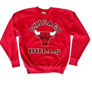 Vintage 90s Chicago Bulls Sweatshirt Mens XL Red Nutmeg Athletics NBA